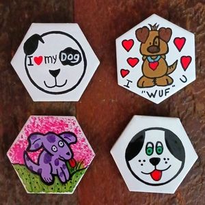 Various Hand Painted Tile Magnets